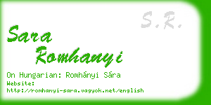 sara romhanyi business card